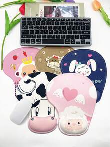 1pc Silicone Comfortable Thickened Anti-Slip Wrist Rest Mouse Pad With 3D Stereo Effect, Suitable For Office - Multicolor - View 8