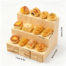 Miniature Building-Style Display Rack, Miniature Food Display Stand, Dollhouse Decor Rack, Miniature Bread Rack Ornament, Micro Scene Photography Prop, Dollhouse Mini Shelf Model, Supermarket Mini Shelf - Multicolor - View 6