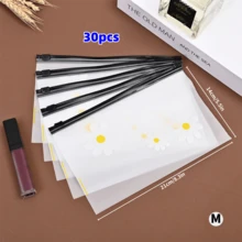 100入透明磨砂拉鍊收納袋，高級禮品自封包裝袋，女士化妝品包裝袋，自封式收納袋，碎花包裝袋，加厚防水收納袋，可重複使用包裝袋，旅行包裝收納袋，適用於學校、宿舍、辦公室、運輸與郵寄、節日、生日、婚禮、派對、日常自封收納袋 - 包裝袋 - 查看 12