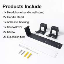 Soporte de pared para controlador de juegos con gancho para auriculares, organizador de pared de metal para gaming que sostiene 2 controladores y 1 auricular, sin necesidad de taladrar, con adhesivo o montaje con tornillo, compatible con P5, Switch y la mayoría de controladores de juegos - Ver 4