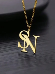 Kalung Nama Inggris Minimalis yang Disesuaikan, Desain Berlapis Elegan, Klasik & Abadi, Cocok untuk Pesta, Perjamuan, Pernikahan, Liburan Pantai, Gaya Unisex, Aksesori Ulang Tahun, Hadiah Natal yang Modis, Cocok untuk Pemakaian Sehari-hari dan Pemberian Hadiah, Hadiah Hari Ibu, Tersedia dalam Warna Emas dan Emas Mawar, Serbaguna & Modis - Yellow Gold - View 5