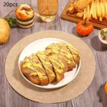 Bộ 10/20/50 tấm lót bàn tròn bằng vải lanh, kích thước 33cm*33cm, kiểu dáng mộc mạc, có thể tái sử dụng, chỉ giặt tay, thích hợp cho các buổi họp mặt, đám cưới đồng quê, kỷ niệm, trang trí bàn ăn khách sạn & nhà hàng. - Màu be - Xem 10