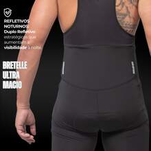 Men's Cycling Bib Shorts With Gel Padding D120 3 Layers High Performance Bike Pedal MTB Polyamide UV - Black - View 5