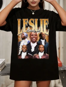Leslie Odom Jr Hamilton Vintage Bootleg T-Shirt   Musical Graphic Tee - Black - View 1