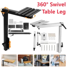 Table Mount, RV Table Leg, Removable, Adjustable, Base Mount, Mounted Counter System, Post Base Bracket, 360 Swivel Tray, Countertop, For Camper, Boat, Truck, Van, Campervan, Furniture - Black - View 1