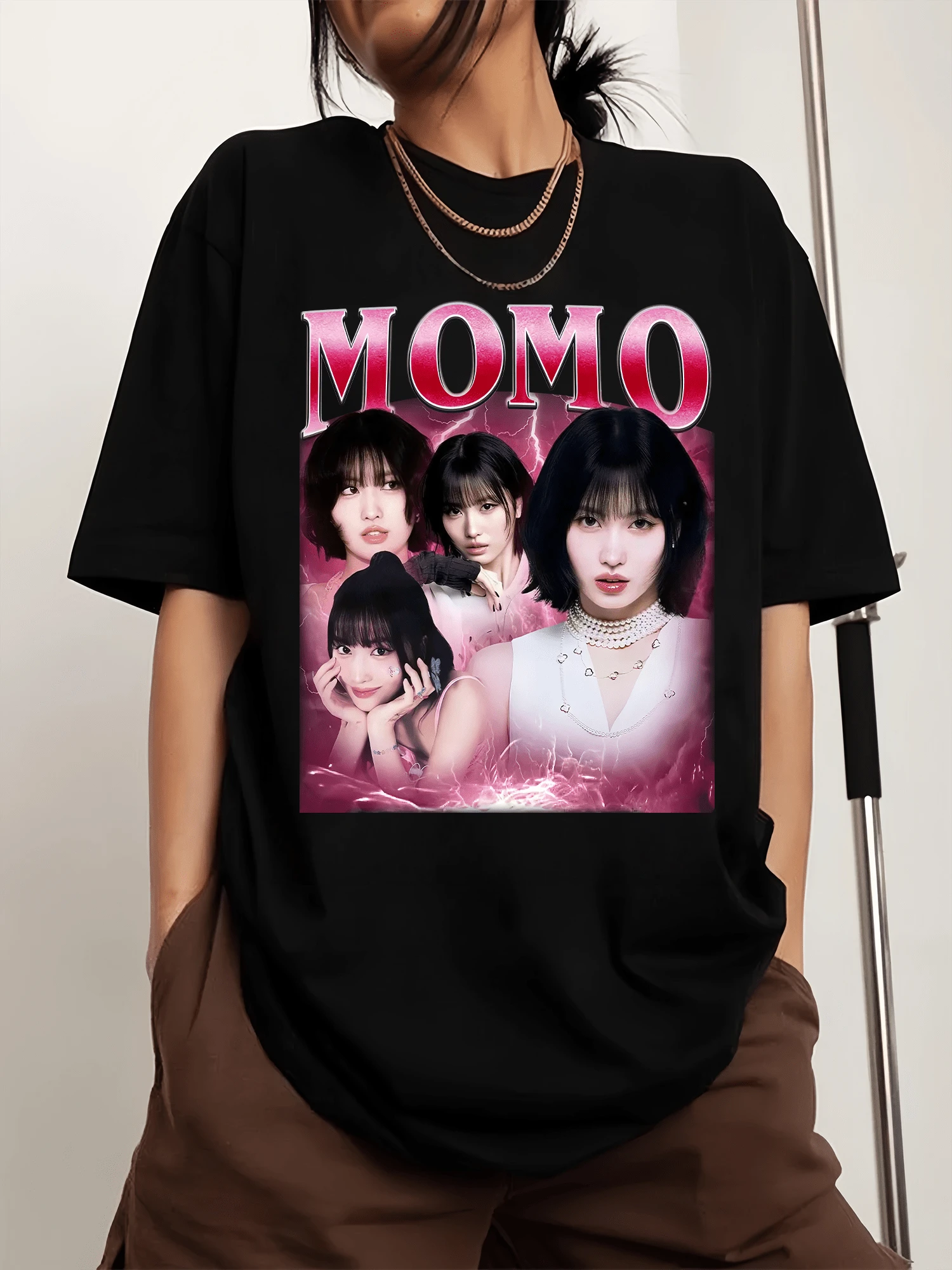 Momo Men's Sports T-Shirt With Round Neck And Print, Short Sleeves - Black - View 1