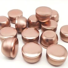 10个玫瑰金空蜡烛罐带盖 - 非常适合DIY蜡烛制作、节日装饰、派对用品，完美适用于婚礼、母亲节、圣诞节、万圣节、复活节礼物（不含蜡/染料/精油） - 10pcs - 查看 1