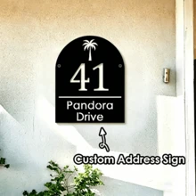 1 PC Custom Retro Scroll Metal House Number Sign - Black House Numbers&Address Plaque -Metal House Number Sign - Black - View 3