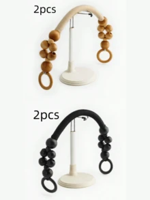 18.9-Inch Wooden Beaded Rope Bag With U-Shaped Handle Suitable For Beach Bags Crochet Bags Vintage Bags DIY Projects And DIY Wallet Making. Travel Essentials Holiday Essential Beach Essentials Purse Extender - Multicolor - View 18