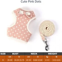 Bộ dây đeo và dây dắt thú cưng PETCHIC chấm bi hồng dễ thương, thích hợp cho cắm trại ngoài trời mùa xuân, dắt chó/mèo đi dạo, dây đeo có thể điều chỉnh, mềm mại và thoải mái. Phụ kiện hoạt động ngoài trời cho thú cưng. - Hồng - Xem 12