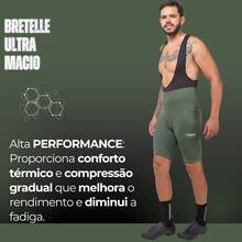 Men's Cycling Bib Shorts With Gel Padding D120 3 Layers High Performance Bike Pedal MTB Polyamide UV - Green - View 8