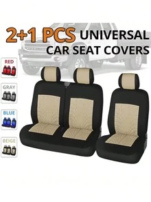 Bộ bọc ghế trước ô tô 2+1, bọc ghế đơn và đôi, bảo vệ ghế ô tô chống thấm nước, đầy đủ phụ kiện kèm tựa đầu, tương thích với túi khí, phù hợp với hầu hết các dòng xe sedan, SUV và bán tải. - Kiểu A - Xem 2