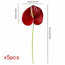 3/5/10pcs Artificial Red Crane Lily Flowers, Size 60cm, Plastic Material, Suitable For Home Decor, Wedding Decor, Party Supplies, Office, Hotel, Tabletop Decoration, Indoor Decoration, Dining Table Decor - Red - View 9