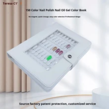 Nail Swatches Book, 150 Nail Color Display Book, Professional Removable Blank Nail Sample Display Organizer, Nail Art Salon Design Display Booklet, For Manicurist DIY - White - View 5