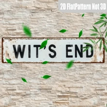 1pc 2D FLAT WIT'S END Signage, Funny Street Sign, Home Decor, Room Decor, Wall Decor, Restaurant Decor, Bar Decor, Cafe Decor, Garage Decor, Farmhouse Decor - Multicolor - View 1