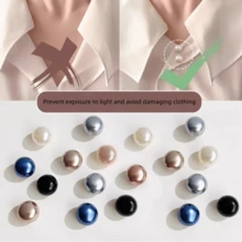 10颗女士衬衫珍珠胸针纽扣，优雅隐形纽扣，适用于女式衬衫、毛衣、连衣裙（不含纸板） - 彩色 - 查看 2