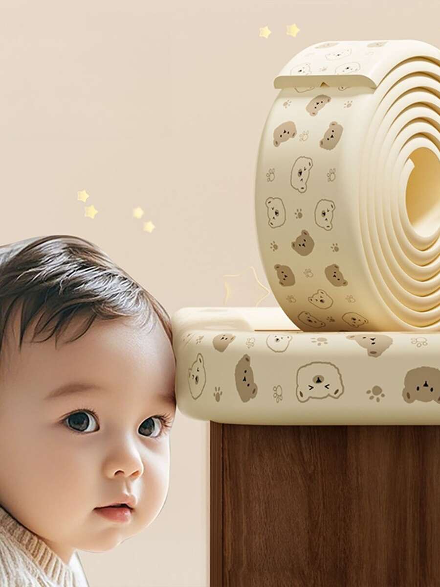 多功能婴儿安全护角,可爱小熊图案家具护角,柔软防撞保护垫,适用于桌子、桌面、橱柜,适合婴幼儿居家使用,婴儿安全家具保护垫,桌面防撞,婴儿边角保护,儿童柔软护角,家居婴儿安全配件 - 彩色 - 查看 1