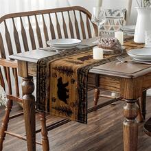 1 Set/7 Pcs Rustic Wild Animal Decor With Cute Bear, Pine Tree & Jumping Patterns, Suitable For Entryway, Coffee Table, Living Room To Add A Fresh Ambiance For Daily Dining And Holiday Celebration - Multicolor - View 5