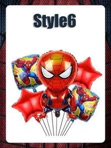 Marvel 5个漫威蜘蛛侠卡通铝箔气球生日派对装饰套装，儿童庆祝活动主题派对用品及礼物 - 氣球5pcs - 查看 13