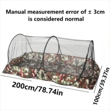 Outdoor Camouflage Portable Foldable Mosquito Net, No Installation Required, Suitable For Military Training, Solo Use - Black - View 11