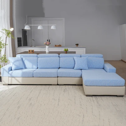 1pc Jacquard Plush Elastic Sofa Slipcover, Modern Minimalist Sofa Cover, All-Season Universal Sofa Protector, Wrinkle-Resistant Anti-Slip Anti-Dust Fitted Sofa Cover, 3D Texture, Soft & Delicate, Protects Sofa, Machine Washable, Anti-Deformation & Pilling, Wear-Resistant, Anti-Cat Scratch, Anti-Stain, Sofa Makeover, Sofa Decor, Enhances Ambiance, 1-4 Seater, L-Shaped Sofa
