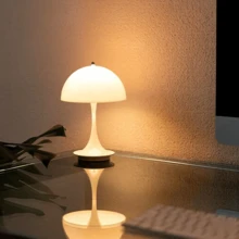 1pc Mushroom Shaped LED Desk Lamp With Charger, 3 Color Temperatures Adjustable, Suitable For Home Decor, Bedroom, Office And More - Multicolor - View 2