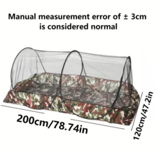 Outdoor Camouflage Portable Foldable Mosquito Net, No Installation Required, Suitable For Military Training, Solo Use - Black - View 12