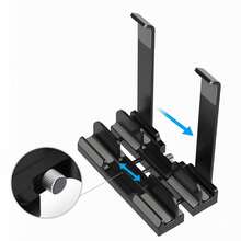1pc Adjustable Ergonomic Laptop Stand ABS Height-Desk Notebook Riser Compatible With Macbook Tablet Black Space-Saving Vertical Storage - View 2