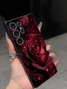 1个创意玫瑰花保护壳，黑色TPU软壳，防刮防震，兼容华为荣耀、Galaxy A04e/A05s/A13/A14/A15/A34/A35/A50/A52/A53/A54/S21/S22/S23/S24/S25/S25 Ultra/S25 FE/S26/S26 Plus/S26 Ultra/S26 Edge、6A/7A/8A、12T/13T/14T - 黑色 - 查看 1