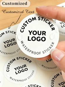 Custom Waterproof Round Stickers, Personalized Logo/Text Waterproof Stickers, Custom Waterproof Decals Suitable For Business, Bottles, Laptops And Gifts, Business, Packaging And Daily Use - Multicolor - View 3