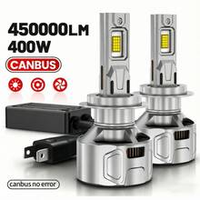 HYNBYZJ 2个H4 Canbus LED大灯灯泡 400W H7 H11 H1 9005 HB3 9006 HB4 9012 HIR2 Turbo 汽车大灯 12V 24V 车灯 - A - 查看 1