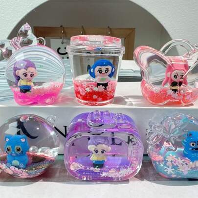 1pc Demon Hurters Series Hanging Decoration, Creative Liquid Glitter Bottle Pendant, Bag Charm, Small Gift (Random Style)