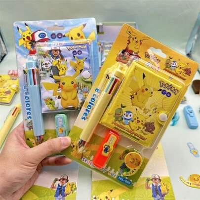  Bộ quà tặng văn phòng phẩm Pokemon gồm 2 bộ, bao gồm sổ tay, bút dạ quang, băng dính và các vật dụng học tập mang tính văn hóa và sáng tạo khác. Đây là đồ dùng văn phòng phẩm dành cho học sinh, thích hợp làm quà tặng ngày lễ và sinh nhật cho học sinh.