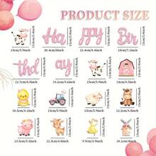 1 Set Pink Cow Ranch Themed Farm Happy Birthday Banner, Fun Barn Party Decoration, Suitable For Birthday Parties, Family Gatherings, Yard Decorations, Party Decorations - View 8