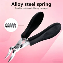 1pc Premium Stainless Steel Nail Clipper, Modern Design With Concave Blade - Black - View 5