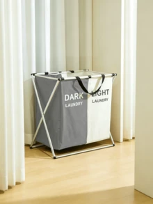 Cesta de ropa sucia con múltiples compartimentos, cesto de ropa sucia portátil, cesta de ropa sucia grande, cesta de lavandería portátil, caja de almacenamiento de tela grande de 3 / 2 / 1 ranura para el hogar - Multicolor - Ver 8
