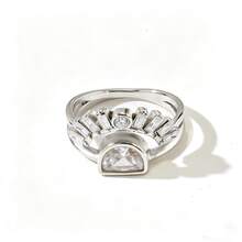 VKHK 1 chiếc nhẫn hình mặt trời bằng thép không gỉ mạ vàng 18K, đính đá Zirconia sáng bóng, thích hợp cho nữ đeo hàng ngày và trong các dịp cưới hỏi, làm quà tặng. - chiếc nhẫn kim cương - Xem 11