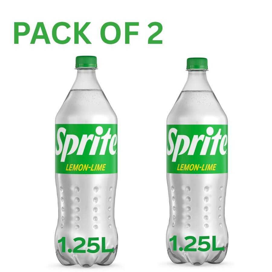 Sprite Lemon-Lime Caffeine Free Soft Drink, Refreshing Citrus Flavor – 1.25L Bottles (Pack Of 2) - 15g - View 1