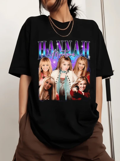 H-Hannah's  Graphic T-Shirt, Special 20th Anniversary Edition, Retro Clothing Of 2000s Pop Culture