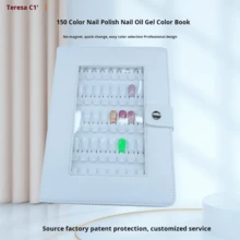 Nail Swatches Book, 150 Nail Color Display Book, Professional Removable Blank Nail Sample Display Organizer, Nail Art Salon Design Display Booklet, For Manicurist DIY - White - View 3