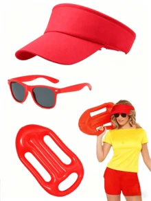 Bộ trang phục cứu hộ mùa hè 3/5 món, trang phục hóa trang kỳ nghỉ vui nhộn bao gồm mũ đi biển, kính thời trang màu đỏ, còi, túi đựng ván lướt sóng, trang phục đi nghỉ mát trên biển. Bộ trang phục cứu hộ mùa hè - 3/5 món: Mũ đỏ, kính thời trang, còi, băng đeo cổ tay và túi đựng ván lướt sóng, trang phục lướt sóng kỳ nghỉ, trang phục hóa trang dự tiệc. - Nhiều màu - Xem 12