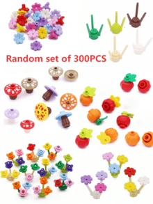 500件隨機顏色積木配件，三叉草、植物花瓣、四瓣花裝飾 MOC - 彩色 - 查看 2