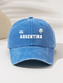 1顶时尚简约水洗棒球帽，印有“ARGENTINA”字样，是馈赠亲友的理想礼物，四季皆宜的高品质装饰品，复古美式运动风格，是女性、节日和假日的必备单品。 - 水洗棒球帽 - 查看 6