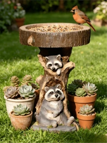 户外树脸墙饰 - 树脂老人脸雕塑 - 带脸的喂鸟器。为您的庭院和花园增添多样性。 - 多款 - 查看 6