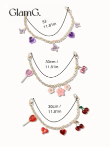 1pc Cherry/Butterfly/Sakura Purse Chain, Suitable For Handbag Strap Extension, Wallet Short Chain Replacement - Multicolor - View 6