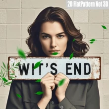 1pc 2D FLAT WIT'S END Signage, Funny Street Sign, Home Decor, Room Decor, Wall Decor, Restaurant Decor, Bar Decor, Cafe Decor, Garage Decor, Farmhouse Decor - Multicolor - View 4