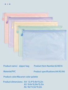 Túi đựng tài liệu PVC, túi lưới đựng bánh macaron, túi đựng đồ chống thấm nước, túi đựng giấy thử nghiệm bằng nhựa, cặp tài liệu có khóa kéo, túi phân loại. - A - Xem 7