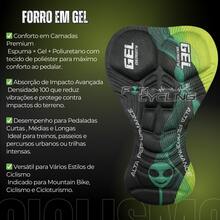 Men's Cycling Bib Shorts With Gel Padding D120 3 Layers High Performance Bike Pedal MTB Polyamide UV - Green - View 3