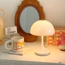 1pc Mushroom Shaped LED Desk Lamp With Charger, 3 Color Temperatures Adjustable, Suitable For Home Decor, Bedroom, Office And More - Multicolor - View 7