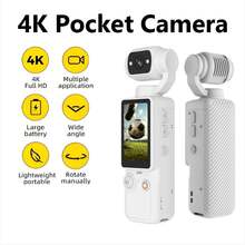 Portable 4K Action Camera With 180° Rotating Lens And 1.9-Inch Screen - 2000mAh Rechargeable Battery, Built-In Microphone, Lightweight Design Suitable For VLOG, Live Streaming, Outdoor Adventure, Video Blog Equipment Dedicated Camera - View 11